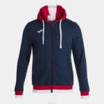 Joma 82P4R1023 الأزرق الداكن الأحمر سترة مقنعين مريحة الثاني رجال