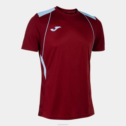 Joma 82P4R1085 بورجوندي السماء الزرقاء قميص بطولة قصيرة الأكمام السابع رجال