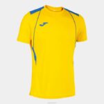 Joma 82P4R1124 أصفر أزرق ملكي قميص بطولة قصيرة الأكمام السابع رجال