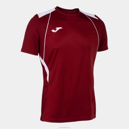 Joma 82P4R1131 بورجوندي أبيض قميص بطولة قصيرة الأكمام السابع رجال