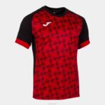 Joma 82P4R117 أسود أحمر قميص بأكمام قصيرة سوبر نوفا iii رجال
