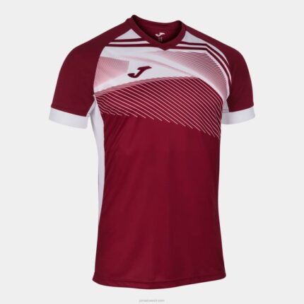 Joma 82P4R1215 بورجوندي أبيض قميص بأكمام قصيرة سوبر نوفا الثاني رجال