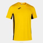 Joma 82P4R1257 أصفر أسود قميص كوزنسا بأكمام قصيرة رجال
