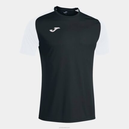 Joma 82P4R1352 أسود أبيض قميص بأكمام قصيرة أكاديمية رابعا رجال
