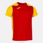 Joma 82P4R1357 احمر اصفر قميص قصير الأكمام سجل الثاني رجال
