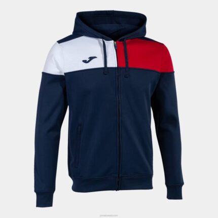 Joma 82P4R1358 الأزرق الداكن الأحمر الأبيض طاقم سترة مقنعين v رجال