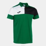 Joma 82P4R1362 أخضر أسود أبيض قميص بولو بأكمام قصيرة طاقم v رجال