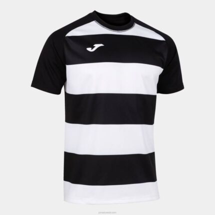 Joma 82P4R1413 أسود أبيض قميص قصير الأكمام prorugby الثاني رجال