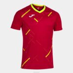 Joma 82P4R1432 احمر اصفر قميص بأكمام قصيرة النمر الثالث رجال