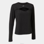 Joma 82P4R1567 أسود قميص طويل الأكمام صفر نحيف