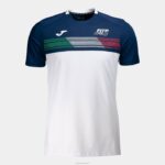 Joma 82P4R157 الأزرق الداكن الأبيض قميص الاتحاد الايطالى للتنس والباديل بأكمام قصيرة
