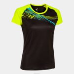 Joma 82P4R1593 أسود أصفر فلوري قميص قصير الأكمام النخبة x نحيف