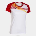 Joma 82P4R1594 أبيض أحمر قميص قصير الأكمام النخبة x نحيف