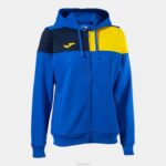 Joma 82P4R1596 الأزرق الملكي الأصفر والأزرق الداكن طاقم سترة مقنعين v نحيف