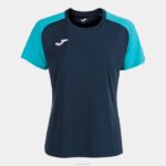 Joma 82P4R1630 الأزرق الداكن الفيروز الفلوريسنت قميص بأكمام قصيرة أكاديمية رابعا نحيف