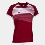 Joma 82P4R1677 بورجوندي أبيض قميص بأكمام قصيرة سوبر نوفا الثاني نحيف