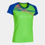 Joma 82P4R1750 الفلورسنت الأخضر والأزرق الملكي قميص قصير الأكمام النخبة x نحيف