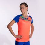 Joma 82P4R1761 نيون المرجان الأزرق الملكي قميص قصير الأكمام النخبة x نحيف - Image 3