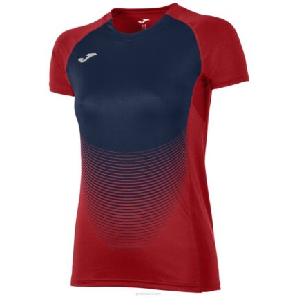 Joma 82P4R1785 أحمر أزرق كحلي قميص قصير الأكمام النخبة السادس نحيف