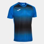 Joma 82P4R182 الأزرق الملكي الأسود قميص بأكمام قصيرة النمر v رجال