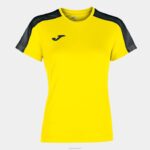 Joma 82P4R1863 أصفر أسود أكاديمية قميص بأكمام قصيرة iii نحيف