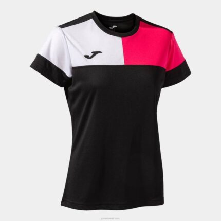 Joma 82P4R1915 أسود أبيض وردي قميص طاقم قصير الأكمام v نحيف