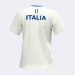 Joma 82P4R2036 أبيض قميص الاتحاد الايطالى للتنس والباديل بأكمام قصيرة نحيف - Image 2