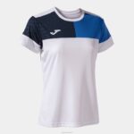 Joma 82P4R2042 الأبيض الأزرق الملكي الأزرق الداكن قميص طاقم قصير الأكمام v نحيف