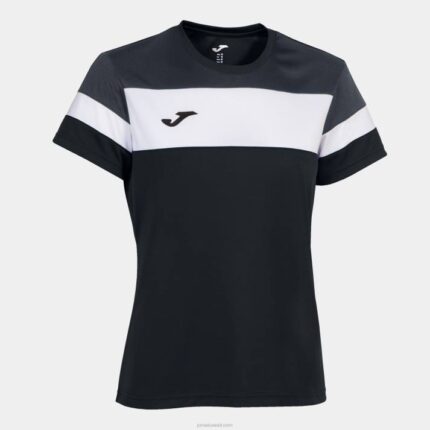 Joma 82P4R2056 أسود أبيض رمادي غامق قميص بأكمام قصيرة طاقم رابعا نحيف