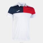 Joma 82P4R206 أبيض أحمر أزرق كحلي قميص بولو بأكمام قصيرة طاقم v رجال