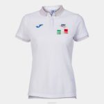Joma 82P4R2092 أبيض قميص بولو قصير الاكمام الاتحاد الايطالي للتنس نحيف