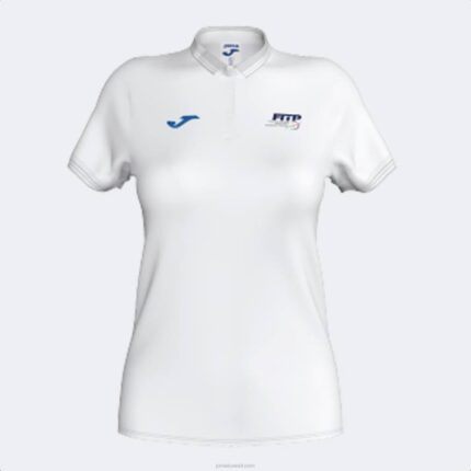 Joma 82P4R2130 أبيض قميص بولو قصير الاكمام لاتحاد التنس والباديل الايطالى نحيف