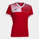 Joma 82P4R2158 احمر ابيض قميص بأكمام قصيرة مستعر أعظم صديق للبيئة نحيف