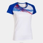 Joma 82P4R2162 أبيض أزرق ملكي قميص قصير الأكمام النخبة x نحيف