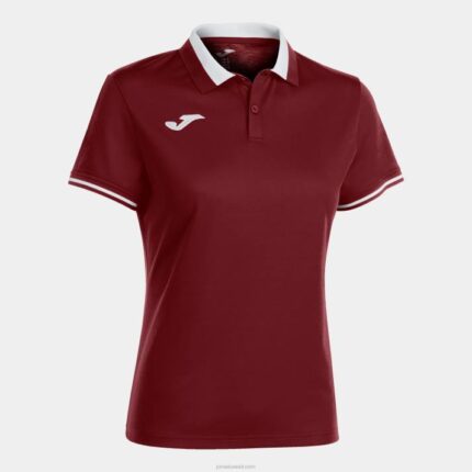 Joma 82P4R2237 بورجوندي أبيض بطولة قميص بولو قصير الاكمام vi نحيف