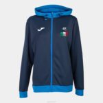 Joma 82P4R2286 الأزرق الداكن الاتحاد الإيطالي للتنس سترة مقنعين نحيف