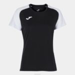 Joma 82P4R2329 أسود أبيض قميص بأكمام قصيرة أكاديمية رابعا نحيف