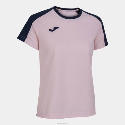 Joma 82P4R2374 الوردي الأزرق الداكن قميص البطولة البيئية قصيرة الأكمام نحيف