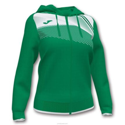 Joma 82P4R2430 أبيض أخضر سوبر نوفا II سترة مقنعين نحيف