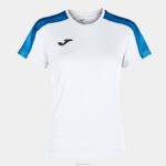 Joma 82P4R2486 أبيض أزرق ملكي أكاديمية قميص بأكمام قصيرة iii نحيف