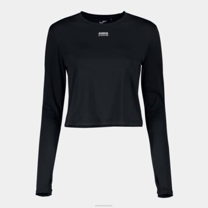 Joma 82P4R2495 أسود قميص بأكمام طويلة دافني نحيف