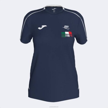 Joma 82P4R2512 الأزرق الداكن قميص الاتحاد الايطالى للتنس كم قصير نحيف