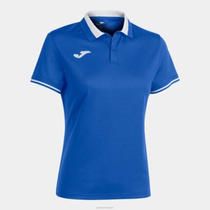 Joma 82P4R2577 أزرق ملكي أبيض بطولة قميص بولو قصير الاكمام vi نحيف