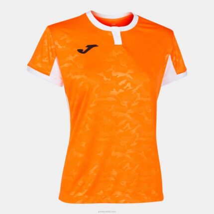 Joma 82P4R2600 برتقالي أبيض قميص قصير الأكمام toletum الثاني نحيف
