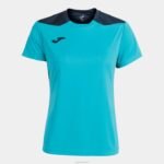 Joma 82P4R2659 الفلورسنت الفيروز الأزرق الداكن بطولة قميص قصير الأكمام سادسا نحيف