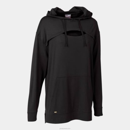 Joma 82P4R2663 أسود التنفس سترة مقنعين نحيف
