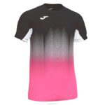 Joma 82P4R2835 أسود أبيض وردي فلوري قميص قصير الأكمام النخبة السابع رجال
