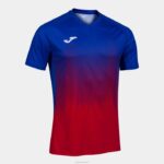 Joma 82P4R2857 أحمر أزرق ملكي قميص بأكمام قصيرة النمر الرابع رجال