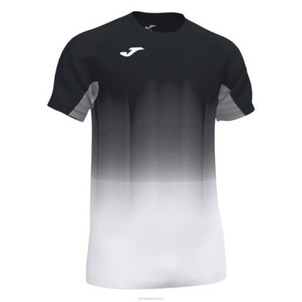 Joma 82P4R287 أسود أبيض رمادي قميص قصير الأكمام النخبة السابع رجال