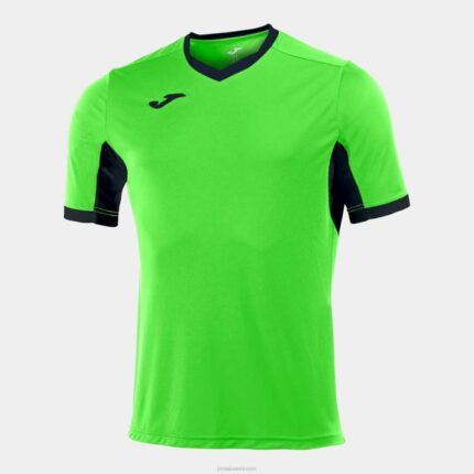 Joma 82P4R289 الجير الأسود قميص بطولة قصيرة الأكمام الرابع رجال